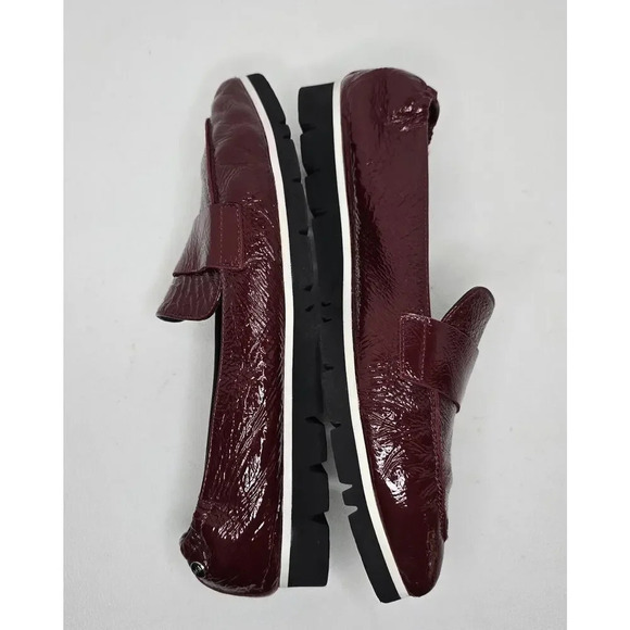 AGL ITALY Micro Pointed Toe Loafers Shoes Flats Patent Leather Dark Red EU 40.5 - Picture 7 of 11